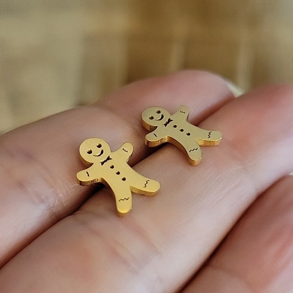 Gingerbread Man Stud Earrings